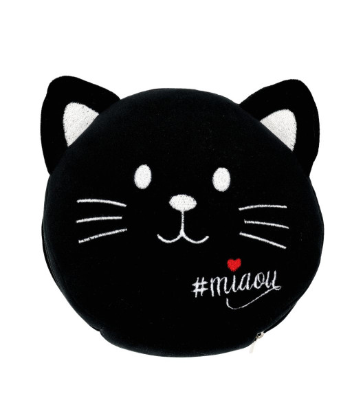 Daugiafunkcinė kelioninė pagalvėlė #Miaou juoda katė